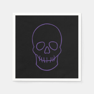 Serviette En Papier Crâne en violet et noir