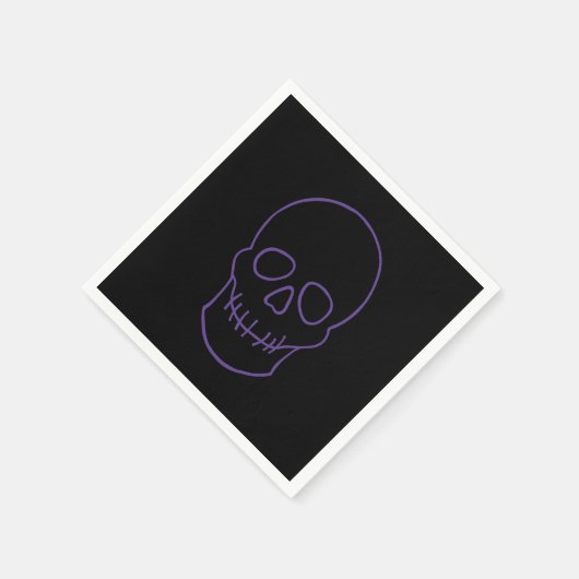 Serviette En Papier Crâne en violet et noir (Coin)