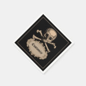 Serviette En Papier Crâne et os croisés (Coin)