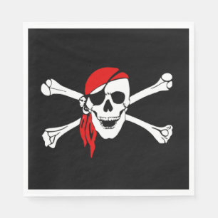 Serviette En Papier Crâne et os croisés du pirate