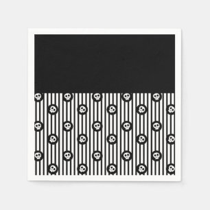 Serviette En Papier Crâne Fantaisiste Noir & Blanc Crânes Halloween
