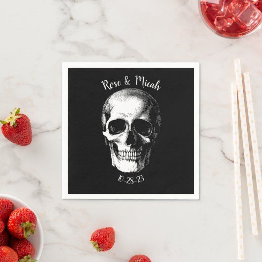 Serviette En Papier Crâne gothique Halloween Mariage serviettes (En situation)