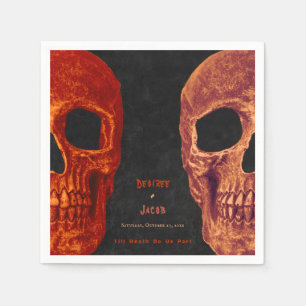 Serviette En Papier Crâne gothique Orange Black Halloween