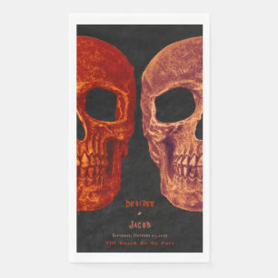 Serviette En Papier Crâne gothique Orange Black Halloween