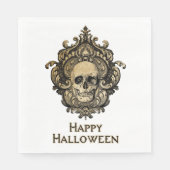 Serviette En Papier Crâne gothique victorien Halloween Napkins (Devant)