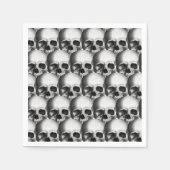 Serviette En Papier Crâne noir et blanc (Devant)