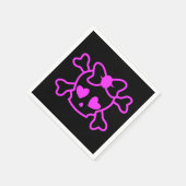 Serviette En Papier Crâne rose girly emo avec arc adolescente fille no (Coin)