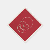 Serviette En Papier Crâne - rouge sang et blanc os (Coin)