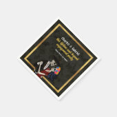 Serviette En Papier Crânes à sucre Charro et Catrina Noir (Coin)