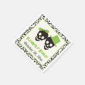 Serviette En Papier Crânes amusants Halloween mariage vert et noir (Coin)