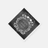 Serviette En Papier Crânes de bois rustique noir Mariage gothique (Coin)