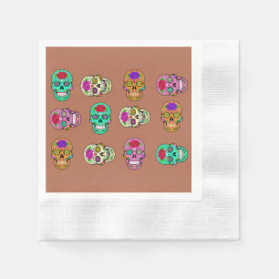 Serviette En Papier Crânes de Sucre