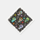 Serviette En Papier Crânes de sucre colorés (Coin)