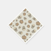 Serviette En Papier Crânes et Citrouille Motif d'Halloween (Coin)