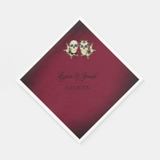 Serviette En Papier Crânes gothiques Réception de mariage (Coin)