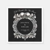 Serviette En Papier Crânes noirs et blancs Mariage gothique (Devant)