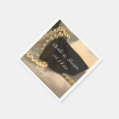 Serviette En Papier Cravate Black Bow et Mariage White Pearl (Coin)