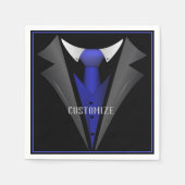 Serviette En Papier Cravate Bleu doux classique 2 (Devant)