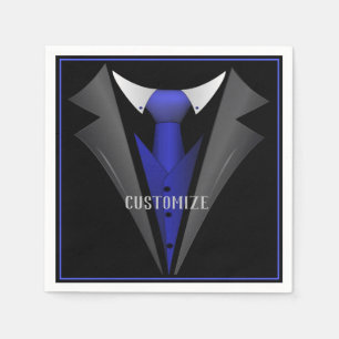 Serviette En Papier Cravate Bleu doux classique 2