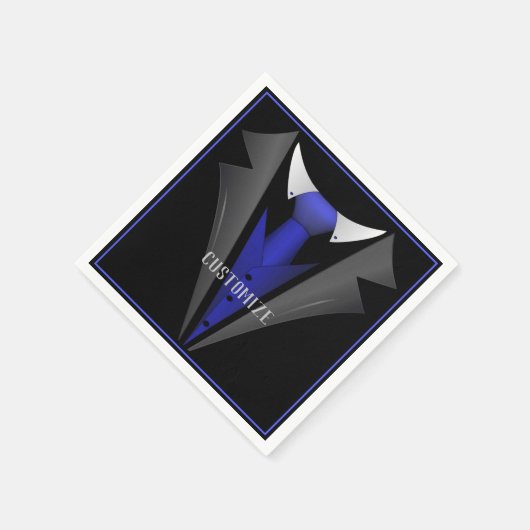 Serviette En Papier Cravate Bleu doux classique 2 (Coin)