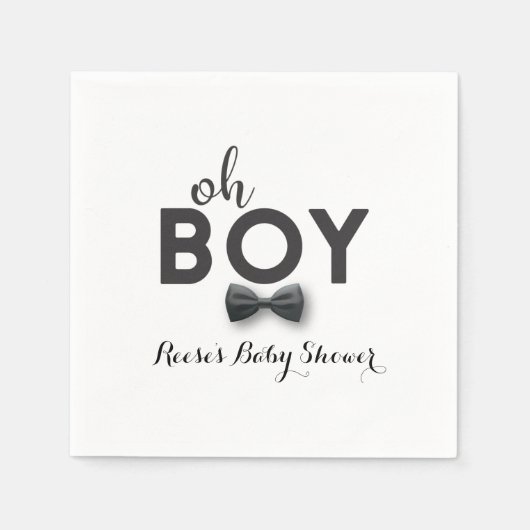 Serviette En Papier Cravate Bow Little Man Baby shower Napkin (Devant)