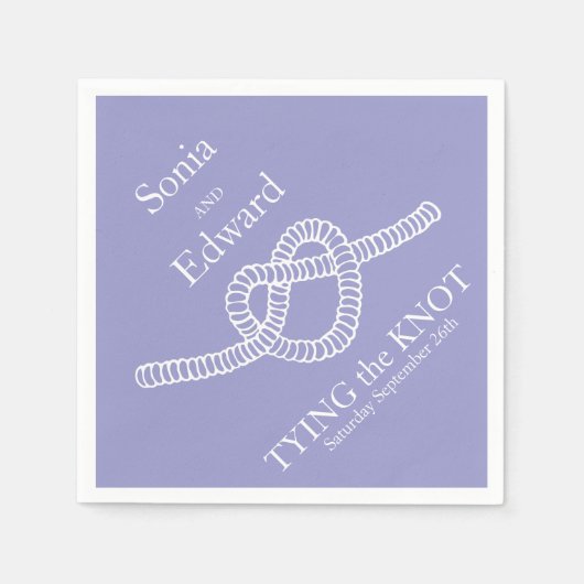 Serviette En Papier Cravate cardiaque le noeud mariage papier violet s (Devant)