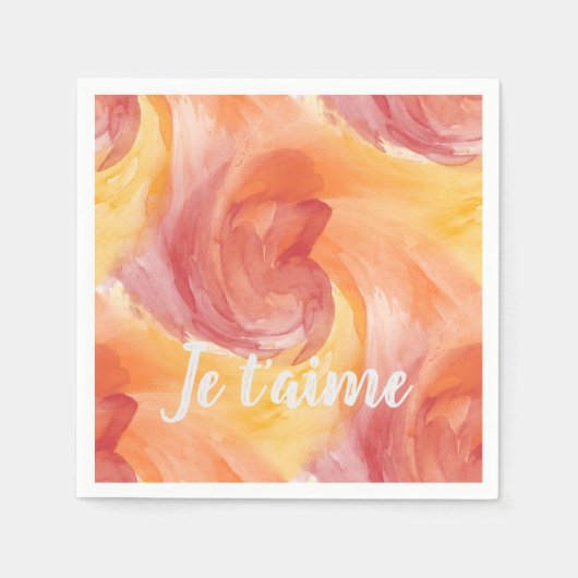 Serviette En Papier Cravate-Dye flamme rouge orange peint Aquarelle d' (Devant)
