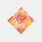 Serviette En Papier Cravate-Dye flamme rouge orange peint Aquarelle d' (Coin)