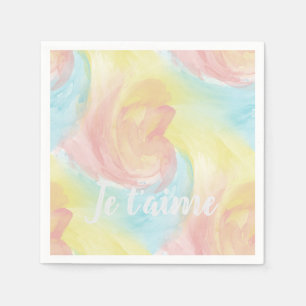Serviette En Papier Cravate-Dye Retro Pastel Peinture d'Aquarelle dans