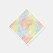 Serviette En Papier Cravate-Dye Retro Pastel Peinture d'Aquarelle dans (Coin)