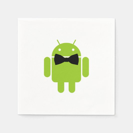 Serviette En Papier Cravate Formelle Bow Android Robot Icon (Devant)