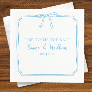 Serviette En Papier "Cravate Le noeud" Bow Classic Blue Chic Mariage