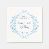 Serviette En Papier "Cravate le noeud" Bow & Floral Design Mariage per (Devant)