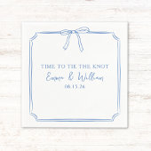 Serviette En Papier cravate Le noeud" Elegant Bow Dusty Blue Mariage