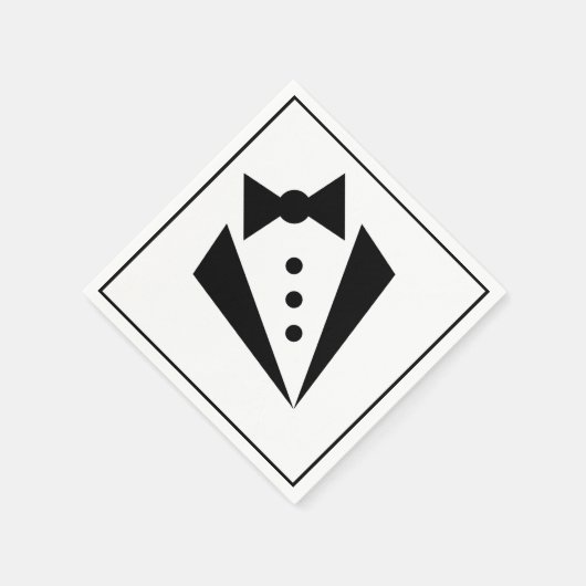 Serviette En Papier Cravate noire - Tuxedo Bacherlor Party (Coin)