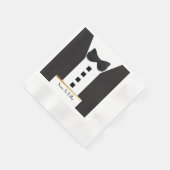 Serviette En Papier Cravate noire Tuxedo 🎩 Monogramme classique (Coin)