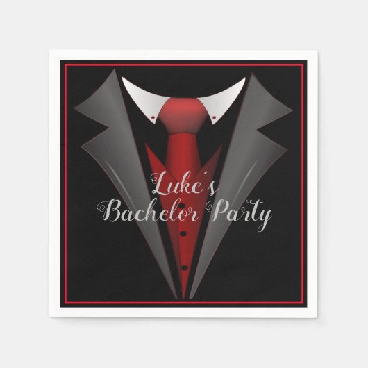 Serviette En Papier Cravate rouge élégante (Devant)