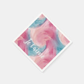 Serviette En Papier Cravate-teinture rose et bleu Peinture d'aquarelle (Coin)