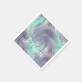 Serviette En Papier Cravate-teinture violet vert peint Aquarelle dans  (Coin)