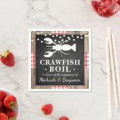 Serviette En Papier Crawfish Boil Homard Rustic Wood Engagement Party (En situation)