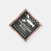 Serviette En Papier Crawfish Boil Homard Rustic Wood Engagement Party (Coin)