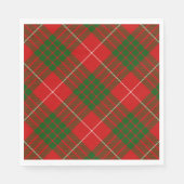 Serviette En Papier Crawford tartan rouge vert plaid (Devant)