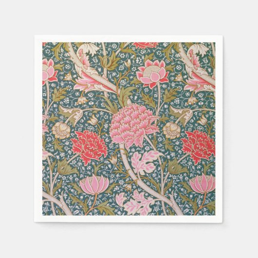 Serviette En Papier Cray - Art nouveau floral print by William Morris (Devant)