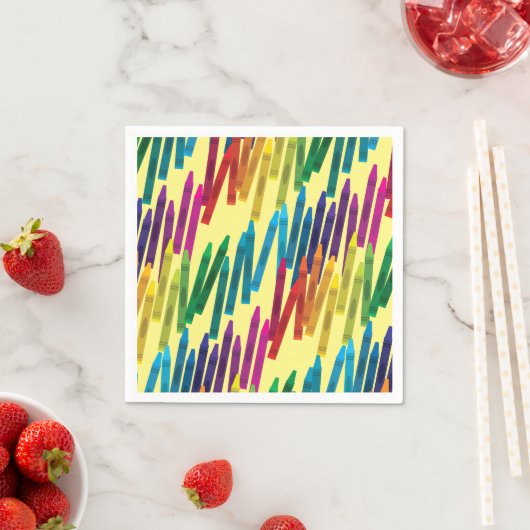 Serviette En Papier Crayons Anniversaire de enfant Party Art jote Colo (En situation)