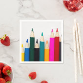 Serviette En Papier Crayons colorés (En situation)