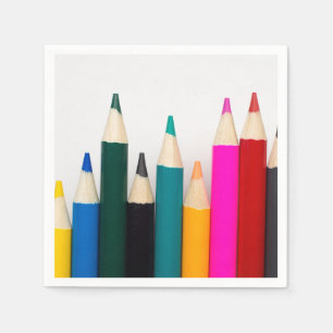 Serviette En Papier Crayons colorés