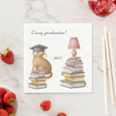 Serviette En Papier Crazy cat graduation 2023 serviettes (En situation)