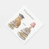 Serviette En Papier Crazy cat graduation 2023 serviettes (Coin)