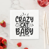 Serviette En Papier Crazy chat bébé (En situation)