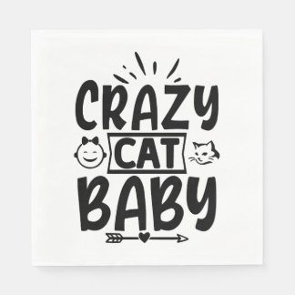 Serviette En Papier Crazy chat bébé